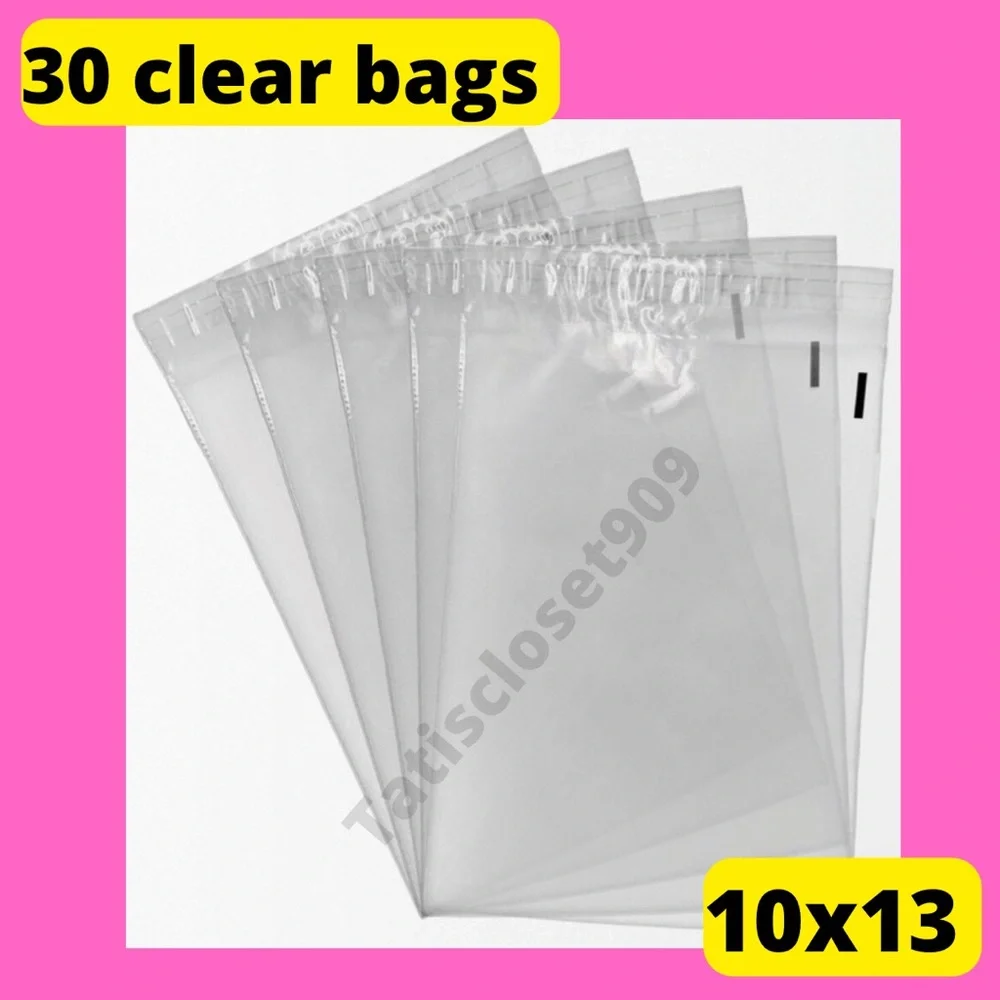 30 10x13 clear storage self seal plastic bags